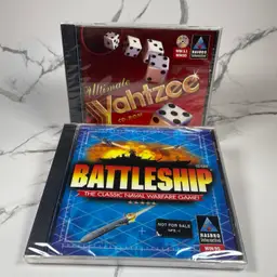Lot Of 2 - VTG Hasbro PC Games CD-ROM WIN 95 Ultimate Yahtzee & Battleship NEW