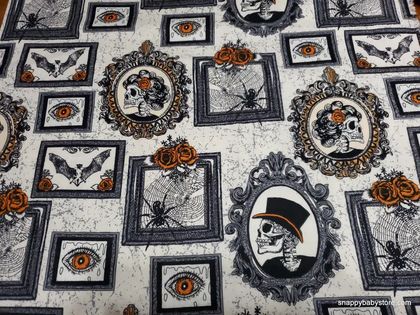 Skeleton Photos Flannel Fabric Remnant - 100% Cotton - Choose Size - Soft Craft & Quilting Fabric