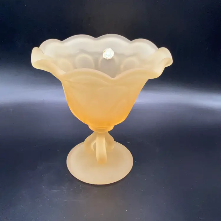 Westmoreland Doric Yellow Satin Pedestal Bowl