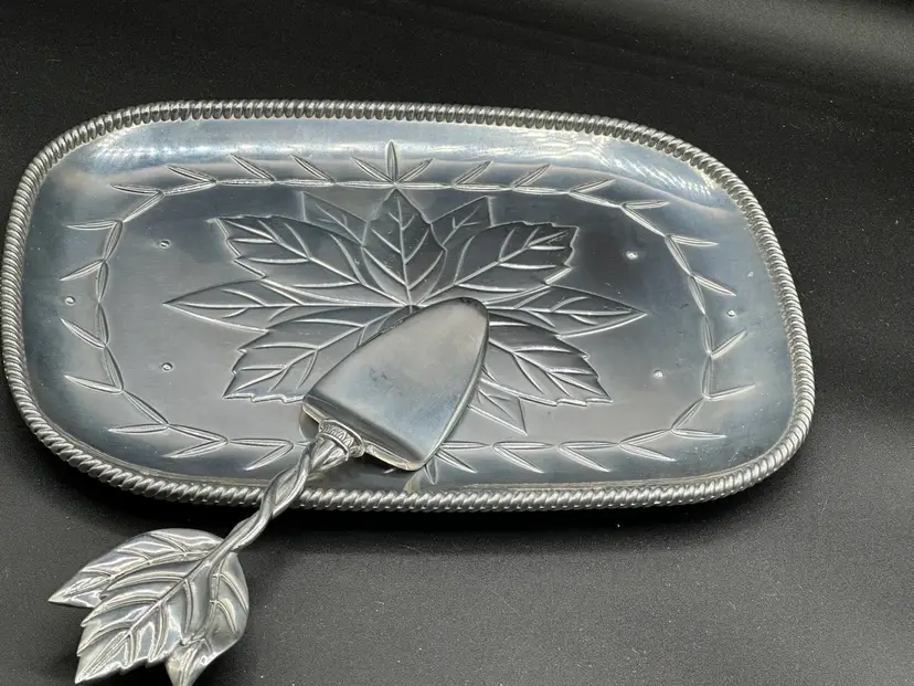 Fitz & Floyd Metal Serveware Cheese Server Platter