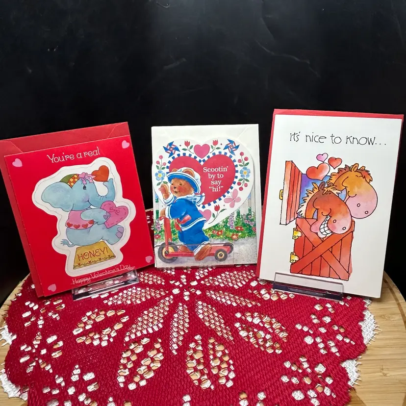 Set Of Three Vintage Valentines From Current, Company