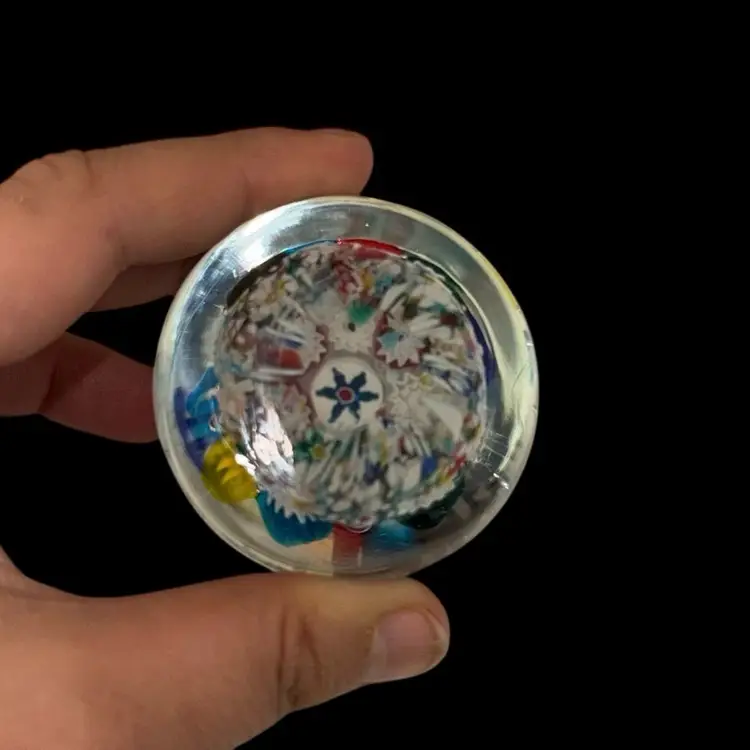 MURANO, glass paperweight millefiori  2.5 inches