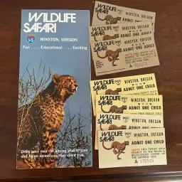 Wild Life Safari Winston Oregon Vintage Ephemera Brochure Tickets 1970s