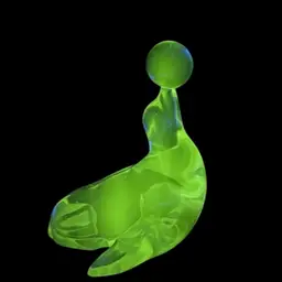 Clear Glass Seal With Ball Figurine/Paperweight/Bookend Viking Glass New Martinsville No. 452 UV Glow
7” T x 5-1/2” L x 5”W