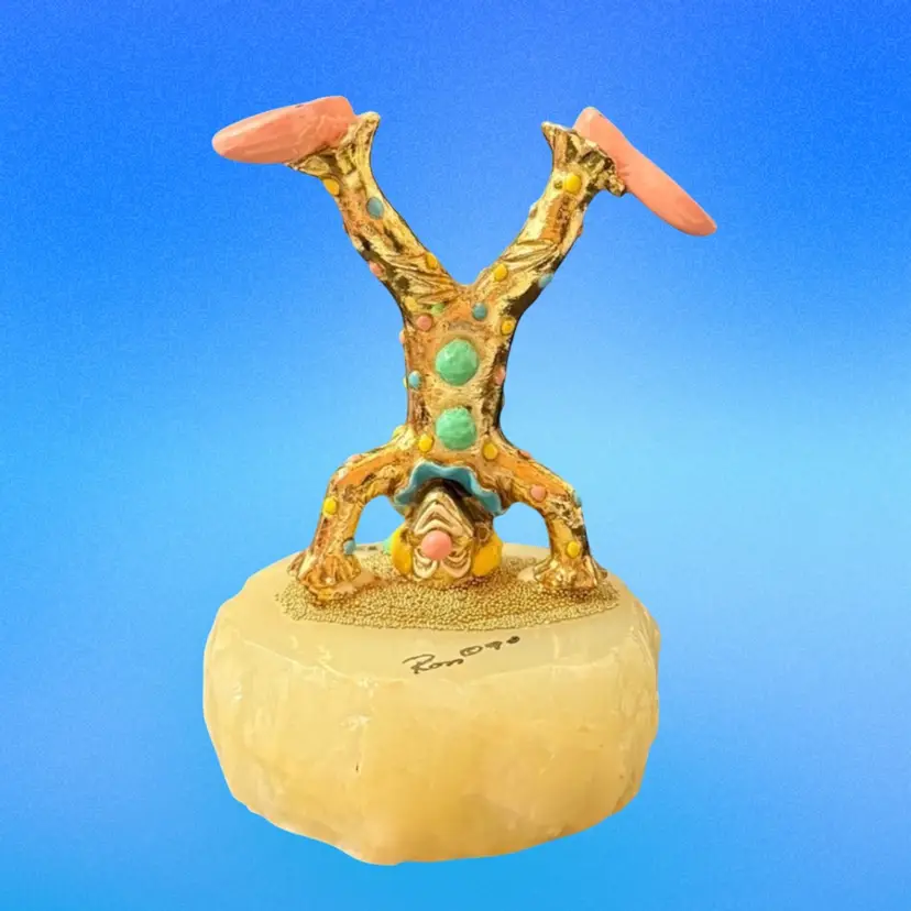 1990 Ron Lee Clown Figurine Pinky Upside Down Signed Numbered 5” x 3”