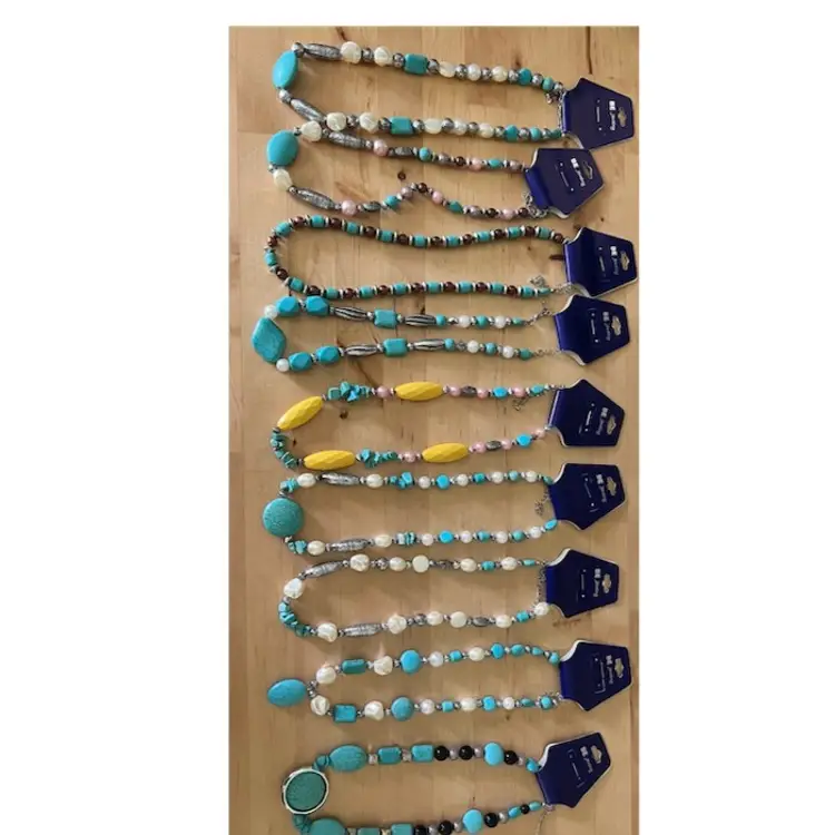 Lot Of 20 Faux Turquoise Pearl Beaded Necklaces