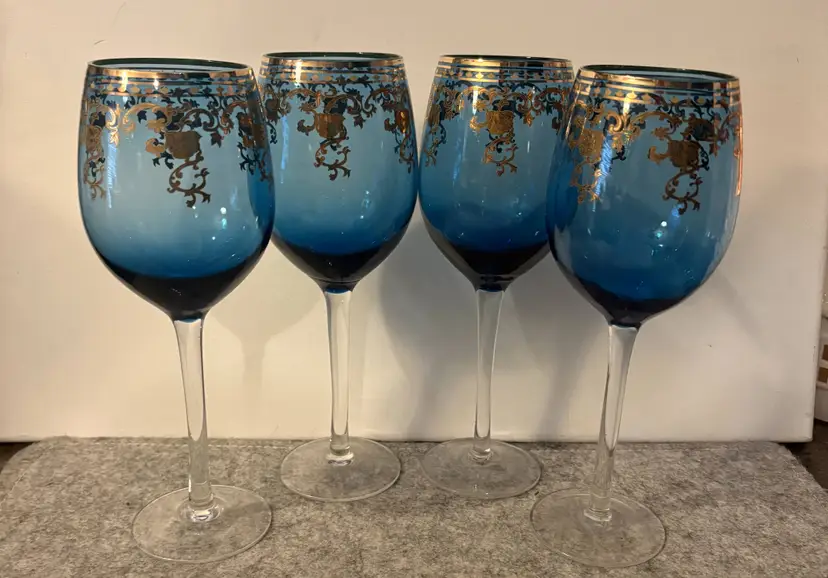 4 Shahrazad Cobalt Blue /W Gold Trim Design  #3183