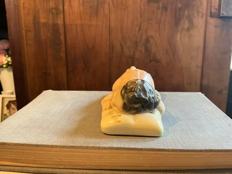 Chalkware Baby Figurine By Schmidt Japan 1950’s “Blessed Child” Personalized.