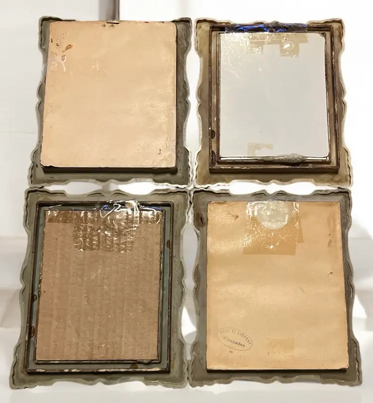 4 Vintage Evans Hummel Wall Plaques Boy and Girl Plastic Frames 7" Tall 6" Wide