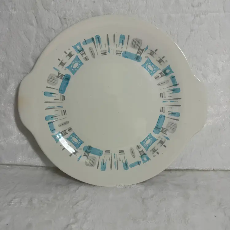 Mid-Century Modern Atomic Starburst Ceramic Platter