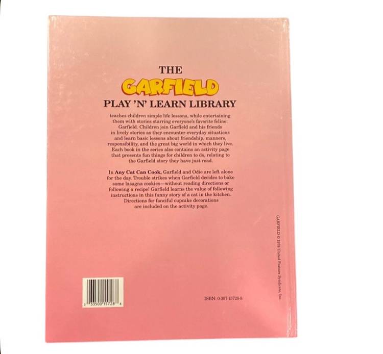 Garfield Learns about Cooking Any Cat Can Cook Mark Acey 1992 Children's Book