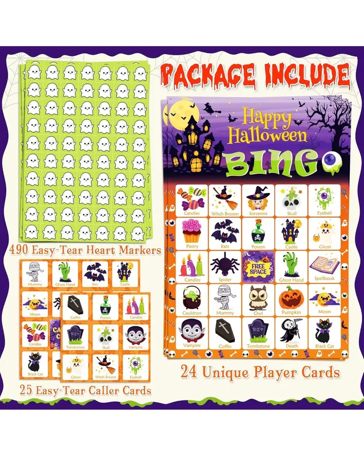 Halloween Bingo Game For Kids New