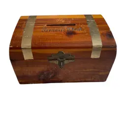 Vintage J B Deere Cedarcraft Hinged Lid Cedar Trinket Keepsake Box