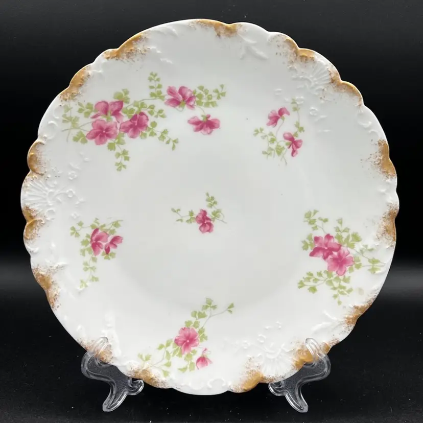 Antique Limoges Charles Arnfeldt Dining Plate With Delicate Flower Sprays