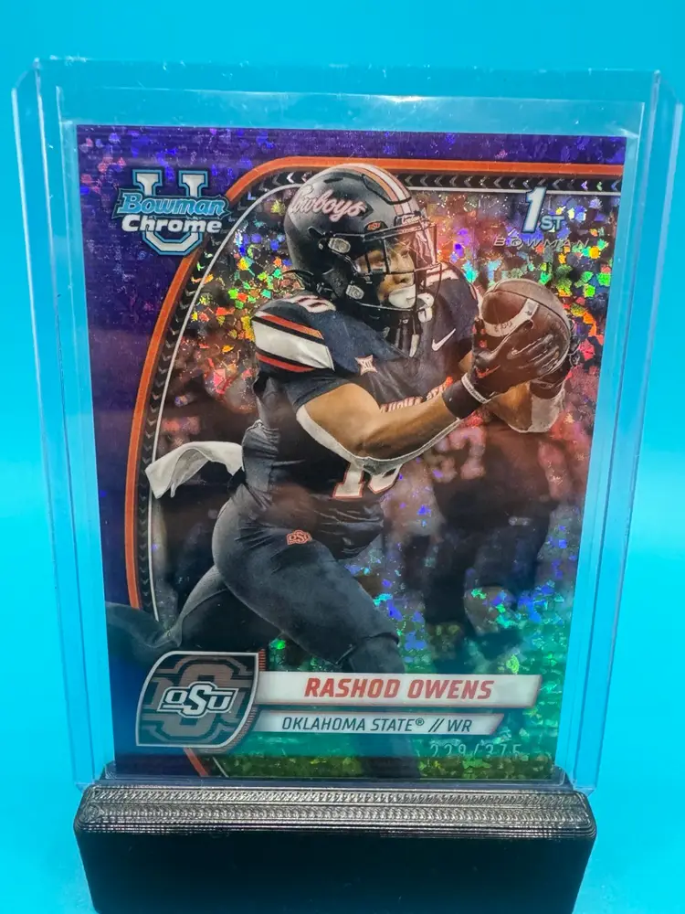 Rashod Owens 1st Bowman Chrome U Purple Mini Diamonds Refractor /375 Cincinatti Bengals