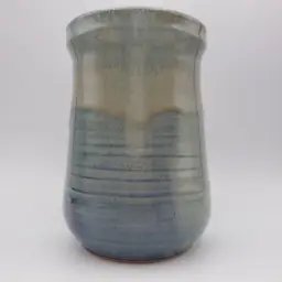 Shearwater Pottery by James (Jim)Anderson 2010 Vase Blue Drip Glaze, Ocean Springs Mississippi