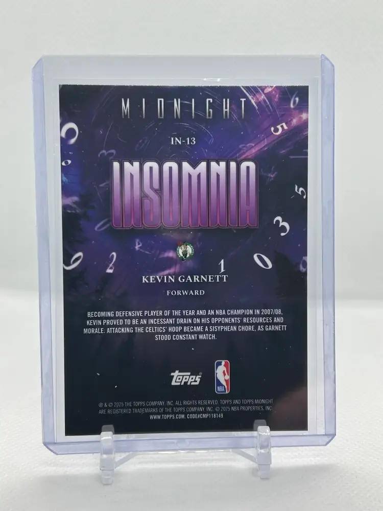 Kevin Garnett 2025-2026 Topps Midnight Insomnia Insert Summer Solstice /50 Boston Celtics