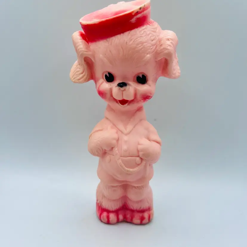 HTF Ruth Newton Sun Rubber Co Pink Dog Squeak Toy 6”