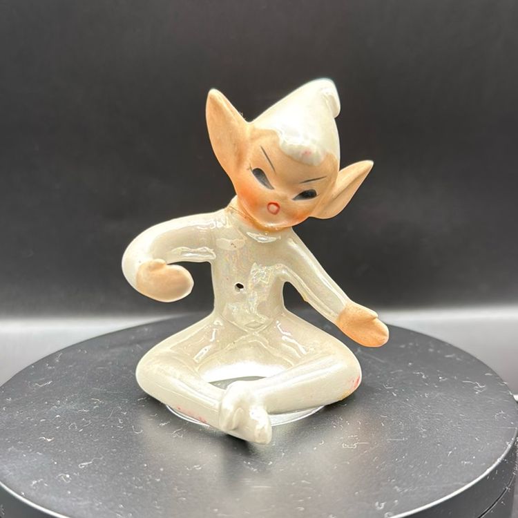 Holt Howard Pixie Candle Hugger 3 1/4” Crazing Around Neck