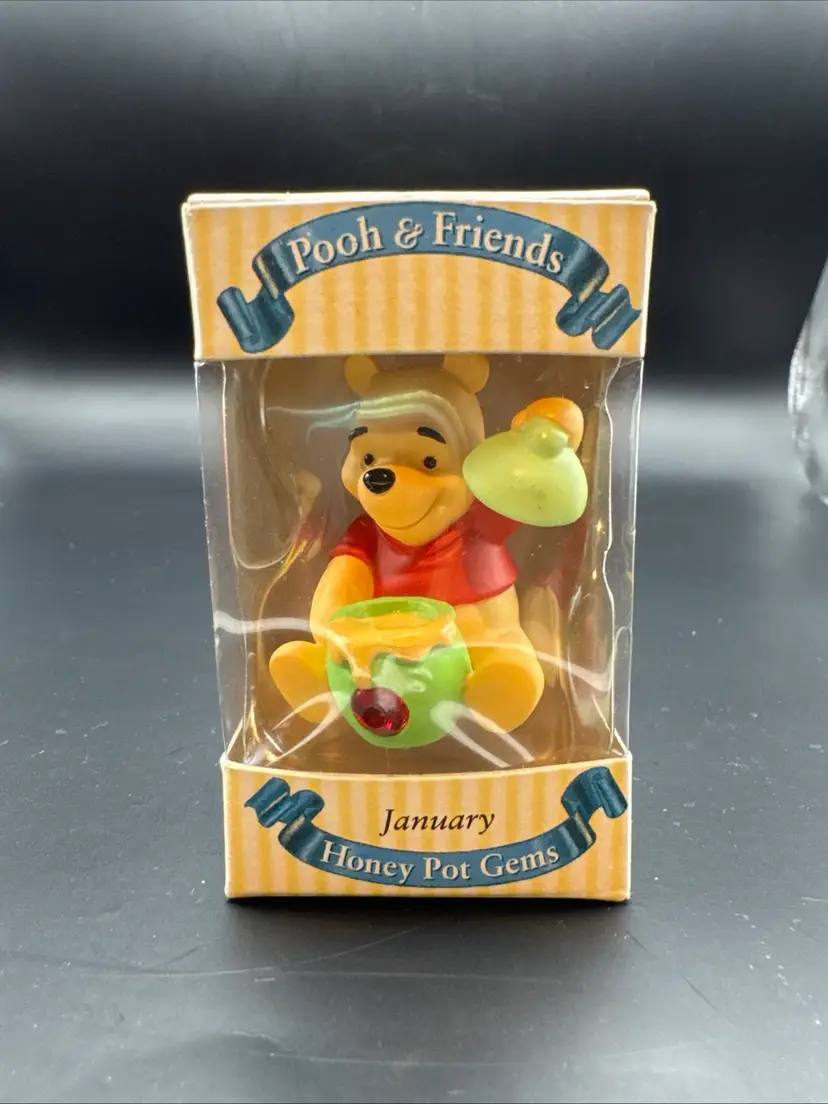 Vintage Walt Disney Winnie the Pooh & Friends Honey Pot Gems Birthday Gift January New