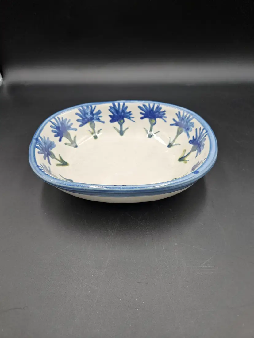 #A34 Louisville Pottery Co. Bachelor Button Oval Serving Dish