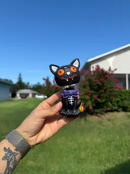 🎃Vintage Black Cat Bobble Head Figure🎃