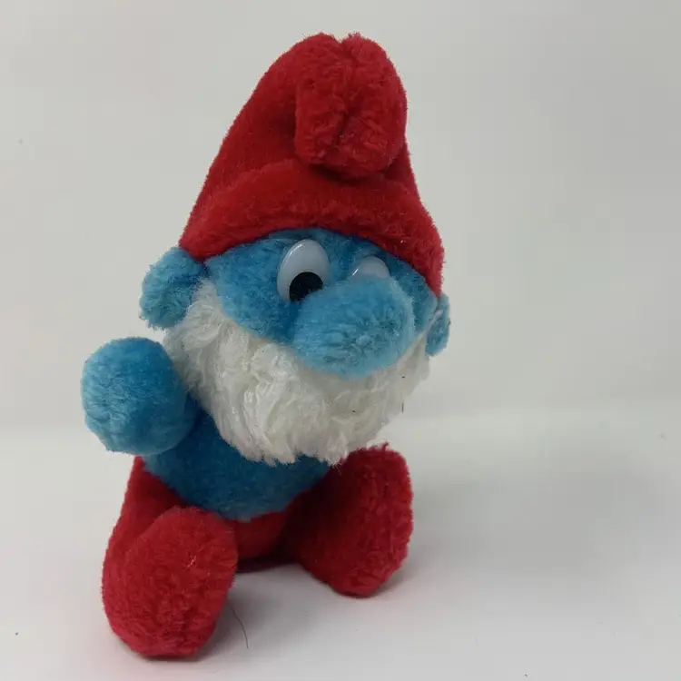 Vintage 1980s PAPA SMURF 8" Character Plush no tags