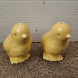 Vintage Yellow Chick Salt & Pepper Shakers  Easter Spring Table Decor