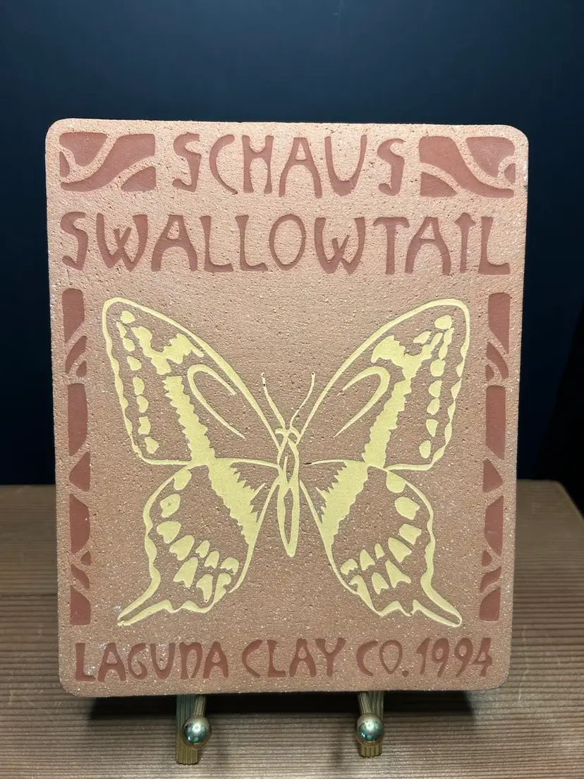 Schaus Swallowtail 1994 Laguna Clay Co 261 Of 450 Limited Edition 8 3/4x7
