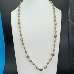 Monet, Gold Tone Bead Necklace, Lobster Clasp, 26” Long
