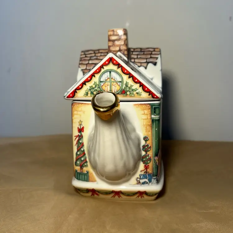 Vintage 1999 James Sadler Merry Christmas Toys Galore Store Teapot