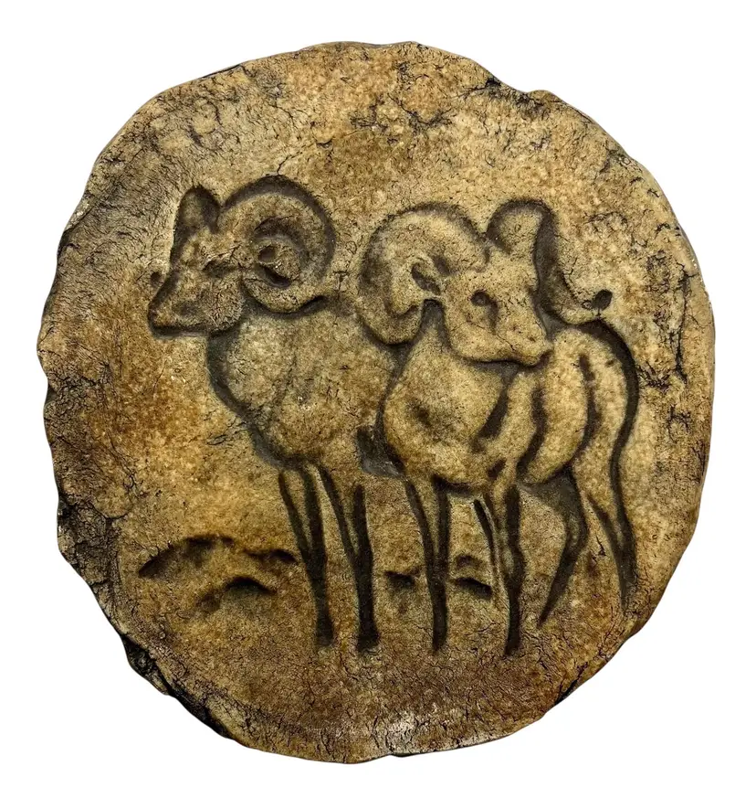 Vintage Stan Langtwait Shapes of Clay Wall Plaque Big Horn Sheep Ram Mt St Helen