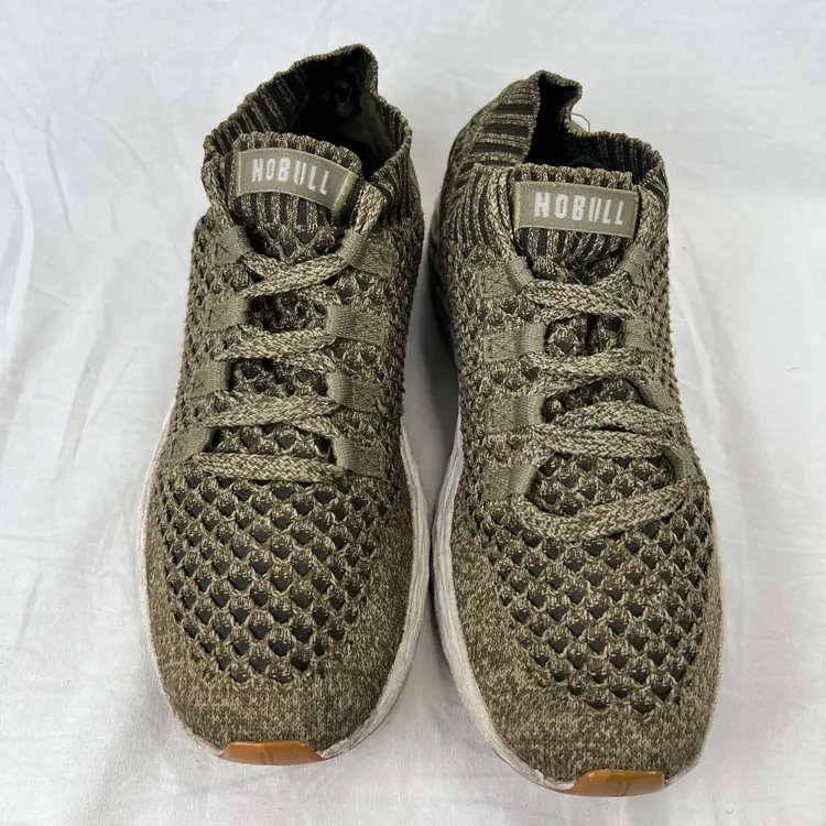 NOBULL Olive Green Diamond Knit Running Shoes Trainers Athleisure Gym