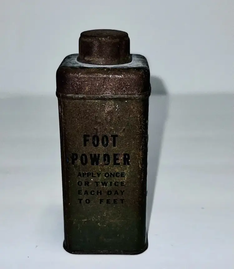 Vintage Military Foot Powder Army Tin Whitehall Pharmacy Apothecary Collectable