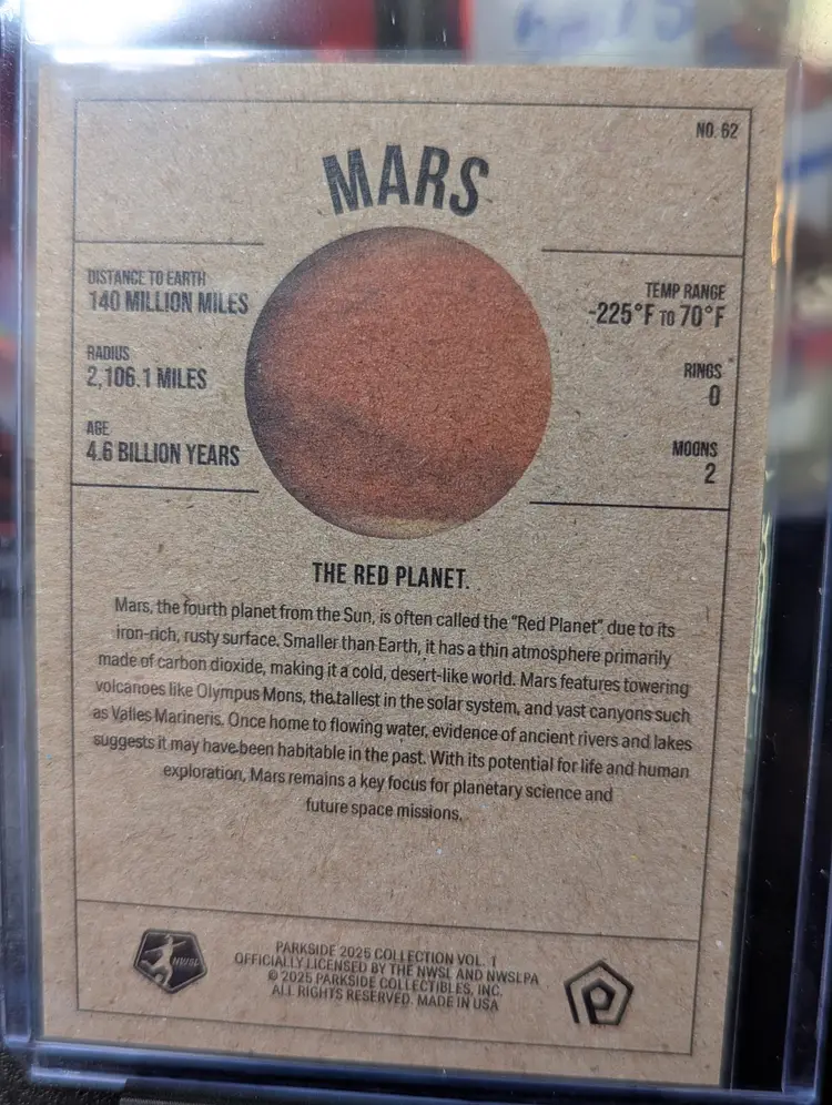 2025 Parkside NWSL Vol 1 Vintage Mars Kate Del Fava Utah Royals