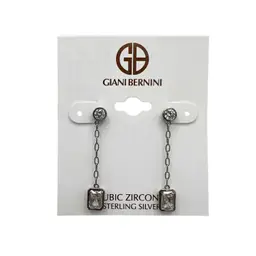 NWT Giani Bernini Sterling Silver Cubic Zirconia Chain Drop Earrings