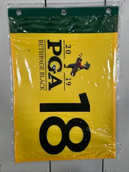 2019 PGA Championship Flag Bethpage Black Screen Print Golf Pin Flag - Yellow