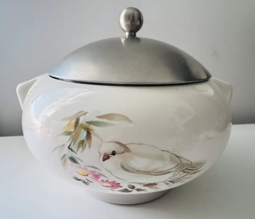 Beautiful Vintage Teapot With Bird Design