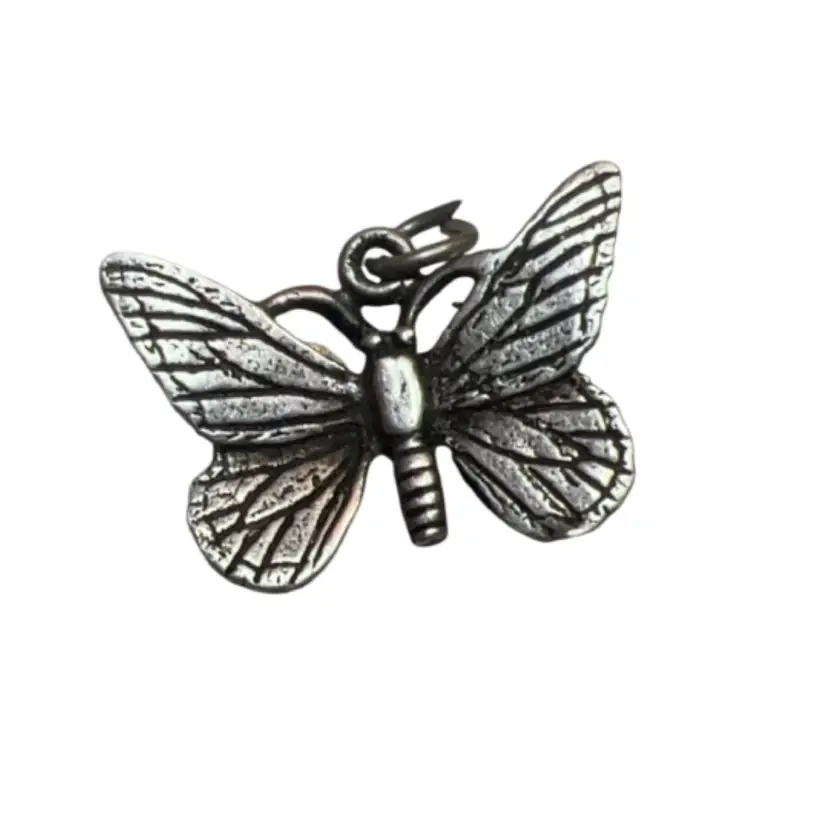 Sterling Butterfly Pendant .75” For Pendant Or Charm Bracelet