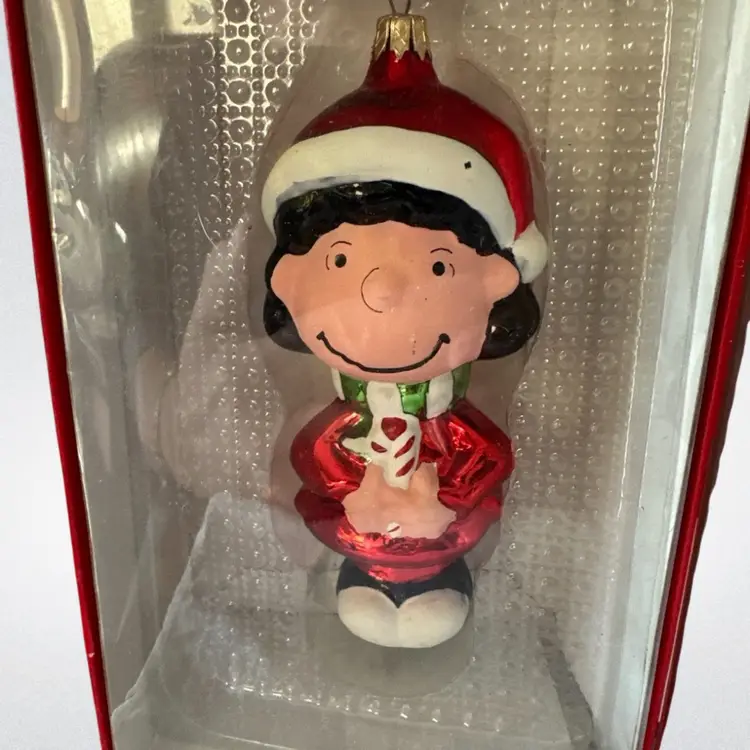 PEANUTS UFS HAND BLOWN SET OF 3 ORNAMENTS CHARLIE SNOOPY LUCY 5.5 Kurt Adler New