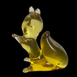 Amber Glass Chipmunk Figurine 3.75”