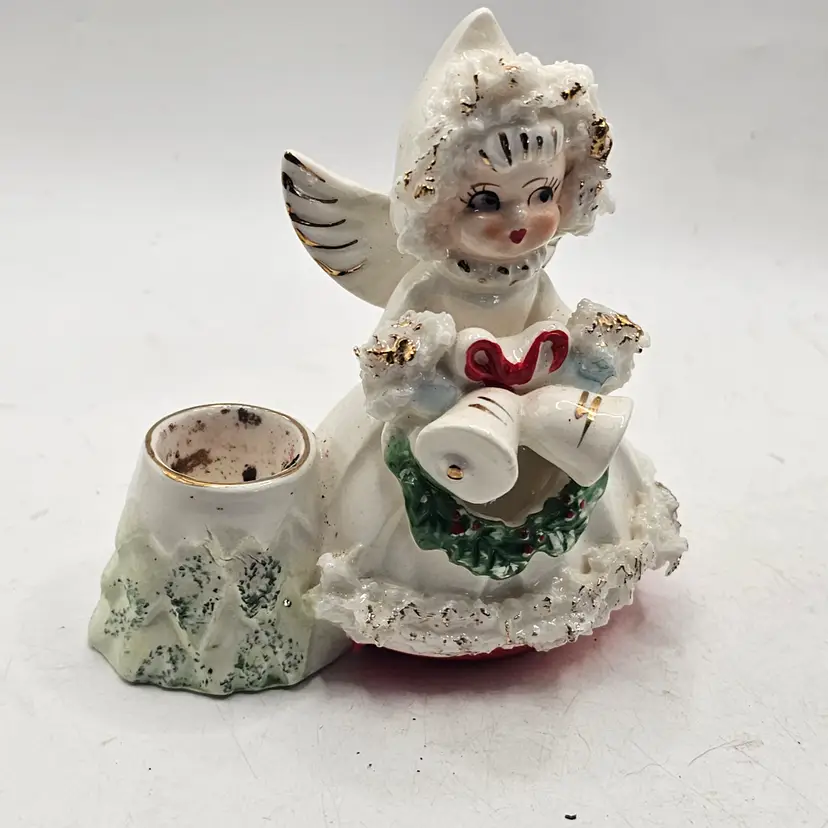 Christmas angel Taper Candle holder artmark vintage