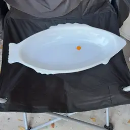 Milk Glass Fish Tray