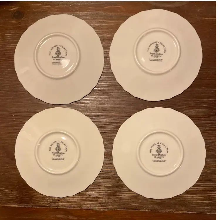 4 Royal Doulton English Porcelain Moselle St Moritz Saucers