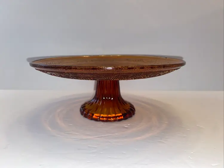 Vintage Tiara Amber Sandwich Glassware Stand