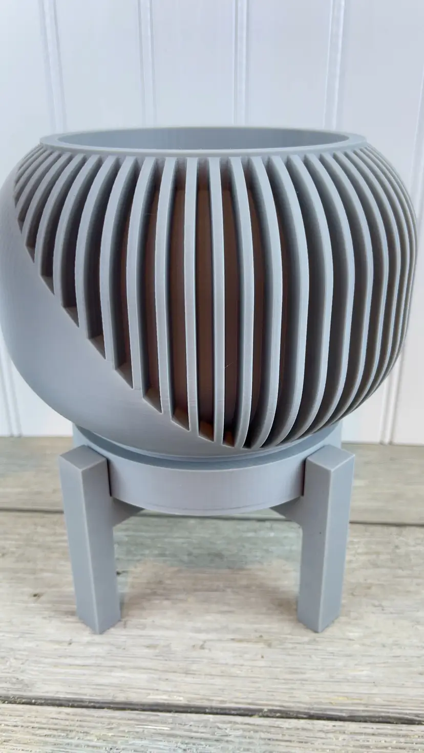 Indoor Flower Pot,The Narvo Planter Pot, Flower Pot, Houseplants, Indoor Planter w/ Drainsge Holes, 3D Printed, Ecofriendly