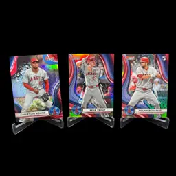 Mike Trout Nolan Schanuel Christian Moore 2024 Bowman's Best Refractor Lot Los Angeles Angels