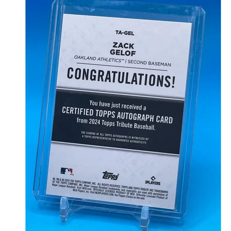 2024 Topps Tribute AUTOGRAPH Green Zack Gelof RC Rookie #/99 Oakland A's Athletics
