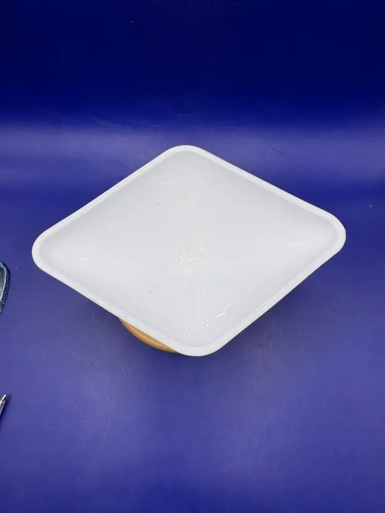 Indiana Glass Milk Glass ‘Pineapple And Flower’ Pedestal Compote Bowl