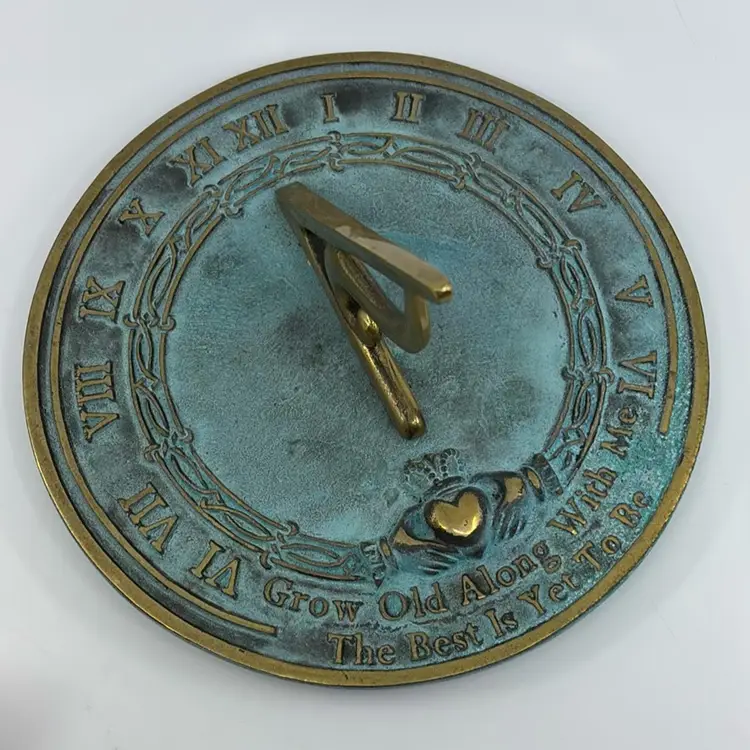 Grow Old Along With Me Brass Sundial 2001 Rome Industries Inc 10Dia 7H